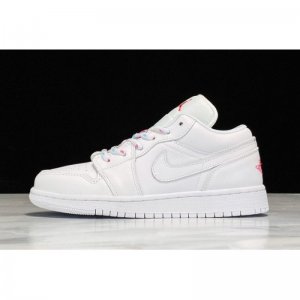 2020 Air Jordan 1 Low GS White/Pink-Blue 554723-102