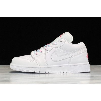 2020 Air Jordan 1 Low GS White/Pink-Blue 554723-102
