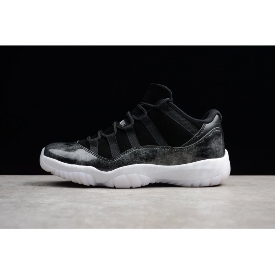 New Air Jordan 11 Retro Low "Barons" Black/Metallic Silver-White - Click Image to Close