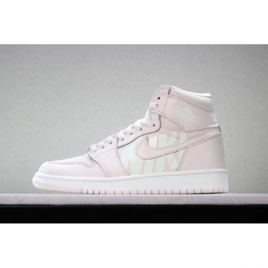 Men's and Women's Off-White x Air Jordan 1 "Nike Swoosh" Pink Wh - Click Image to Close