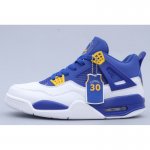 2020 Air Jordan 4 Curry Warriors White/Laser Orange-Racer Blue-B