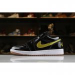 Men's and Women's Air Jordan 1 Low "Patent Leather" Black/Gold-W