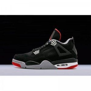 New Air Jordan 4 Retro "Bred" Black/Cement Grey-Fire Red 308497-