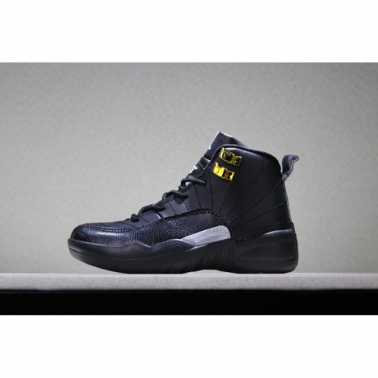 Kid's Air Jordan 12 "The Master" Black/Rattan-White-Metallic Gol - Click Image to Close