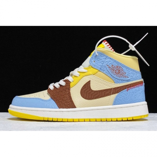 2020 Maison Chateau Rouge x Air Jordan 1 Mid "Fearless" Pale Van - Click Image to Close
