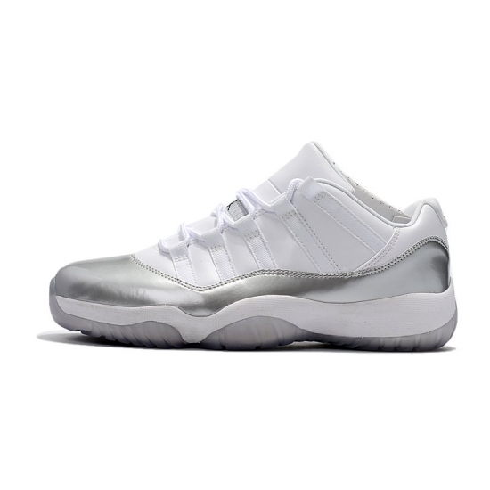 New Air Jordan 11 Retro Low White/Metallic Silver 833001-102 - Click Image to Close