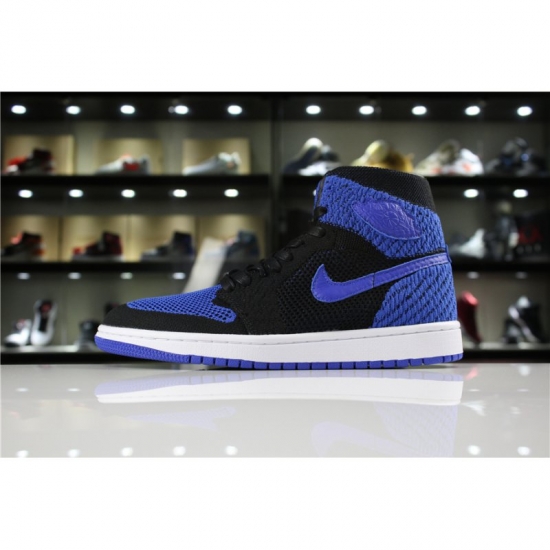 Air Jordan 1 Retro High Flyknit "Royal" Black/Game Royal-White 9 - Click Image to Close