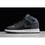Air Jordan 1 Mid GS Black/Dark Grey-Summit White 554725-041