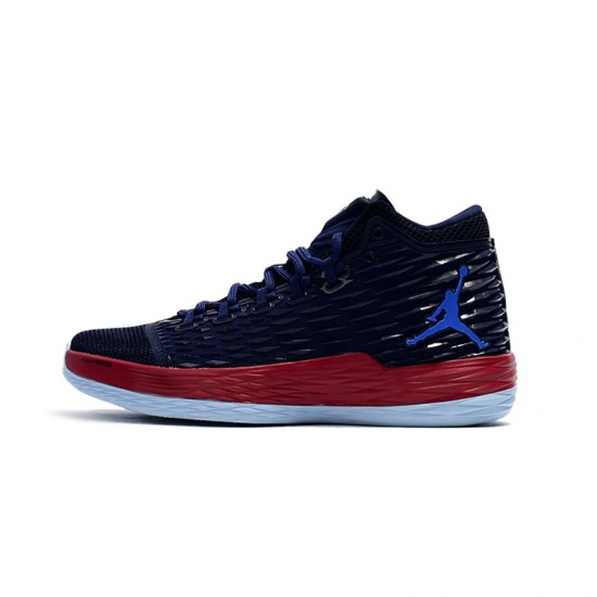 Carmelo Anthony's Jordan Melo M13 "Knicks" Midnight Navy/Gym Red - Click Image to Close