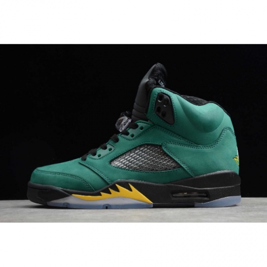 2020 Air Jordan 5 "Oregon Ducks" Green/Black-Yellow 454803-535 - Click Image to Close