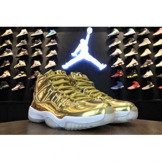 Air Jordan 11 Pinnacle Metallic Gold/White Kawhi Leonard Basketb - Click Image to Close