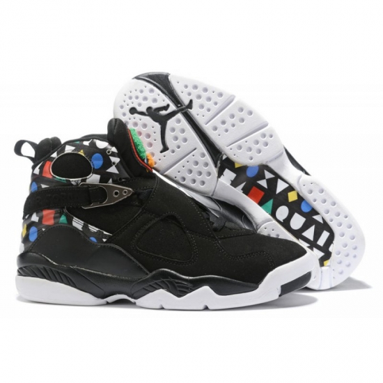 2019 Air Jordan 8 "Quai 54" Black/White-Multi-Color CJ9218-001 - Click Image to Close