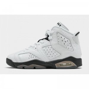 2020 Air Jordan 6 GS "Alligator" White/Black-Alligator 384665-11