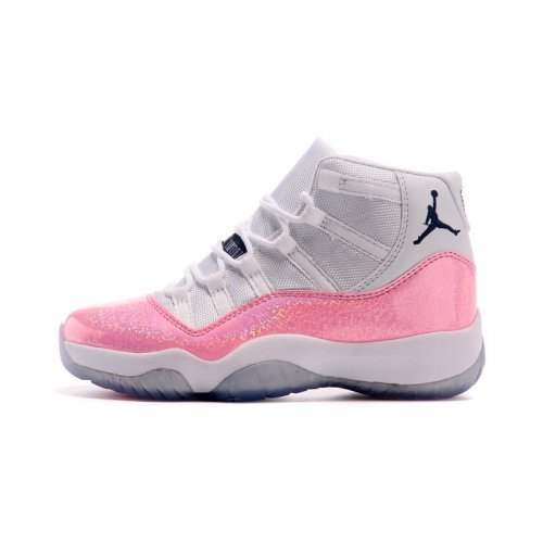 New Air Jordan 11 GS White Pink Black Basketball Shoes