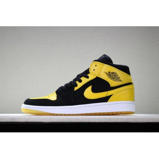 Air Jordan 1 Mid "New Love" Black/Varsity Maize-White 554724-035 - Click Image to Close