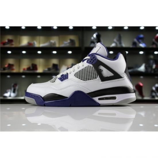 Mens Air Jordan 4 Retro "Motorsport" White/Game Royal-Black 3084 - Click Image to Close
