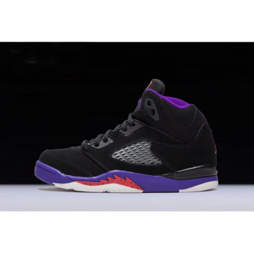 New Air Jordan 5 Retro "Raptors" Black/Ember Glow-Fierce Purple