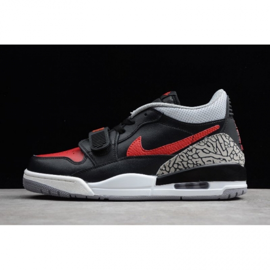 2019 Jordan Legacy 312 Low "Bred Cement" Black/University Red CD - Click Image to Close