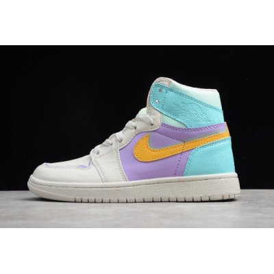 2019 New Air Jordan 1 GS White Purple Green Orange 556298-007 Fo