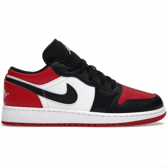 Jordan 1 Low Bred Toe (GS) - Click Image to Close