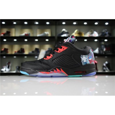 Air Jordan 5 Low "Chinese New Year" Black/Bright Crimson-Beta Bl