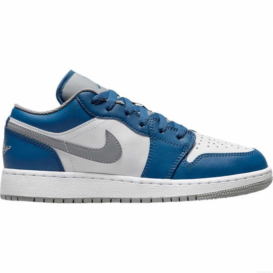 Jordan 1 Low True Blue (GS) - Click Image to Close