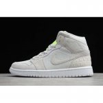 2020 Latest Air Jordan 1 Mid Vast Grey/Ghost Green-White CV3018-