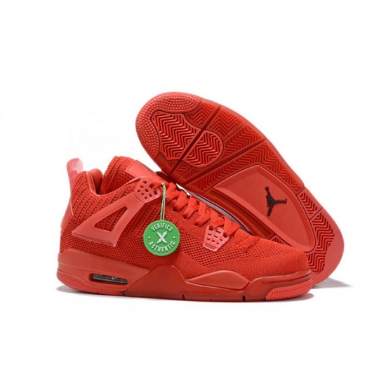 2019 New Air Jordan 4 Flyknit "University Red" AQ3559-600 - Click Image to Close