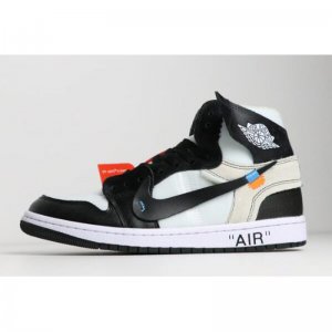 Off-White x Nike Air Jordan 1 Black/White AA3834-102 Free Shippi