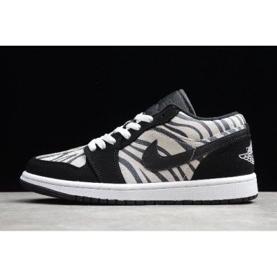 2020 New Air Jordan 1 Low Black Zebra Black White 55356-057